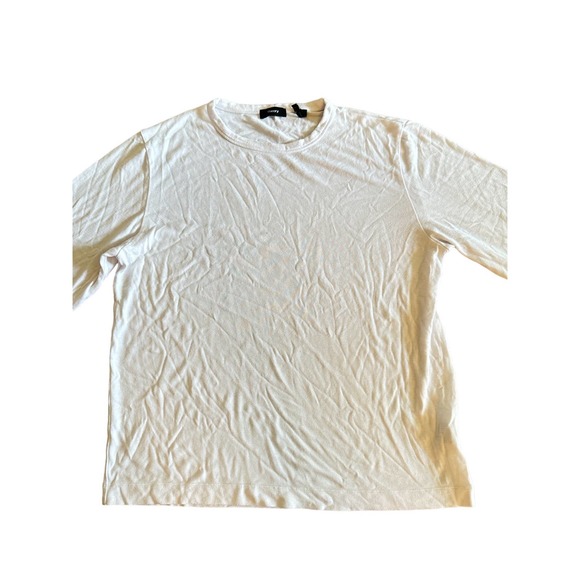 Men XL Theory Gaskell NL Anemone White Long Sleeve Crewneck Shirt Top Tee - Picture 1 of 5